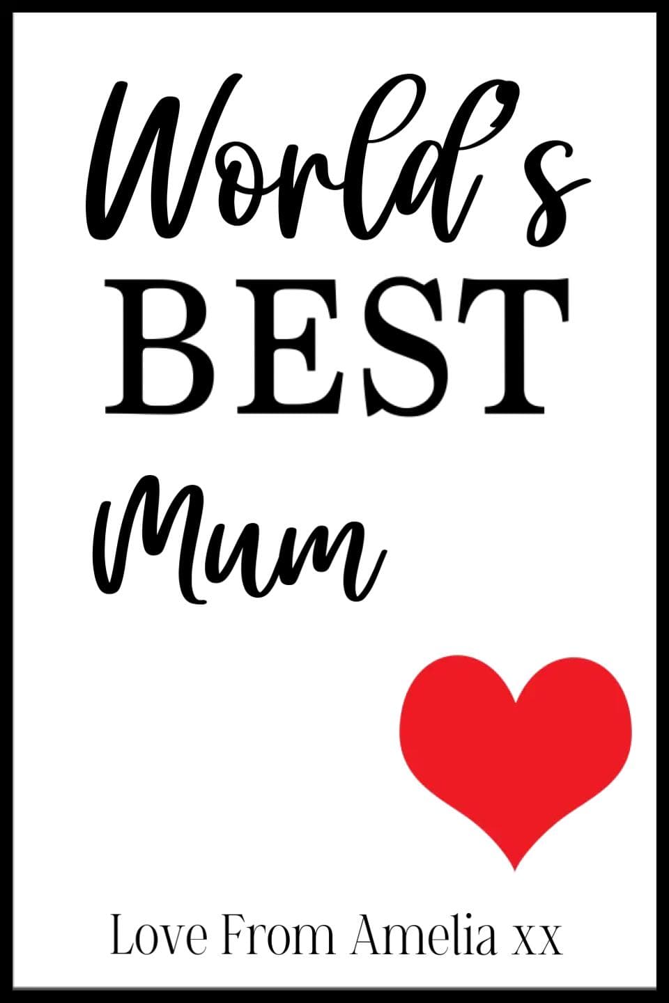 World's Best Personalised Framed Print